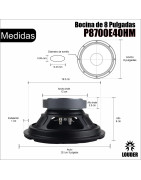 Bocina 8 Profesional Ideal Para Bafles 4ohm Por Pieza