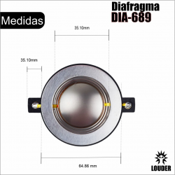 Diafragma Repuesto Para Driver 34mm Con Base