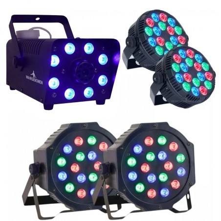 Paquete Luces Dj Led Disco Para Fiestas Maquina De Humo