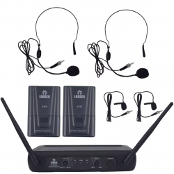 Set 2 Microfonos Diadema O Solapa Inalambricos Vhf