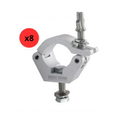 6pz Clamp Hamburgesa Metal 1 1/4 P/ Luces Led Dj Estructura