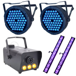 Paquete Luces Dj Led Disco Para Fiestas Maquina De Humo