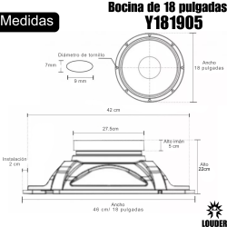 Bocina 18 Pulgdas Bajos Profesional Alta Potencia Woofer Premium