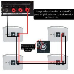 YSK-0104TSWH Bafle 4 Sonido Ambiental Interior Exterior C Transformador