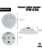 YPW-616A Bocina Plafon 5 Pulgadas Sonido Ambiental Con Transformador