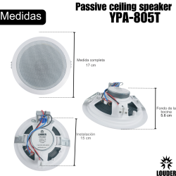 Bocina ambiental para plafón YPA-805T Marca LOUDER