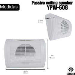 YPW-608 Bocina Pared Sonido Ambiental Transformador 100v 5 Pulgadas