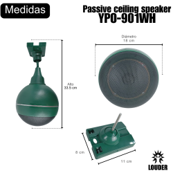 YPO-901GR Bocina Techo 5 Pulgadas Ambiental Transformador 70-100v
