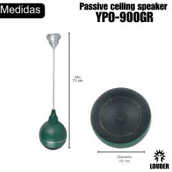 YPO-900GR Bocina Techo 5 Pulgadas Ambiental Colgante Linea 70-100v