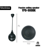 YPO-900BK Bocina Techo Linea 70-100v Colgante 5 Pulgadas Ambiental