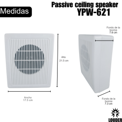 YPW-621 Bocina Sonido Ambiental 5 Pulgadas Transformador 100v Pared
