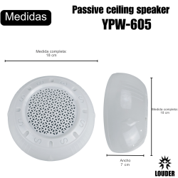 YPW-605Bocina Para Techo 5 Pulgadas Plafon 100v Sonido Ambiental