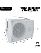 YSK-0204WH Bocina Exterior Interior Bafle Ambiental Sonido Ambiental