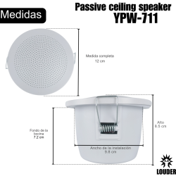 YPW-711 Bocina Plafon Tranformador 100 V 3 Pulgadas Sonido Ambiental