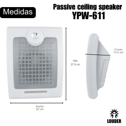 YPW-611 Bocina Pared Sonido Ambiental 6 Pulgadas Linea 100v