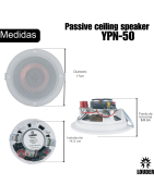 YPN-50 Bocinas Plafon Dos Vias 5.25 Pulgadas Sonido Ambiental