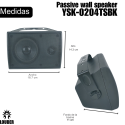 YSK-0204TSBK Bafle Sonido Ambiental C Transformador 4" Interior Exterior