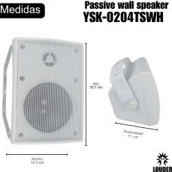 YSK-0204TSWH Par Bafle Sonido Ambiental Interior Exterior C Transformador