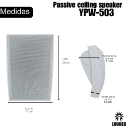 YPW-503 Par Bocinas De Pared 6 Pulgadas Sonido Ambiental 10w/100v