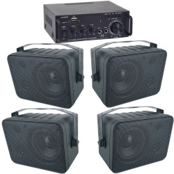 Sonido Ambiental 4 Bafles Ambientales Bocinas Amplifica...