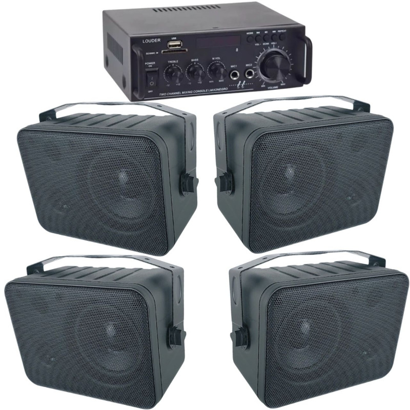 Sonido Ambiental 4 Bafles Ambientales Bocinas Amplifica... Sonido Ambiental 4 Bafles Ambientales Bocinas Amplifica...