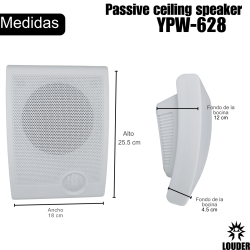 YPW-628 Bocinas Sonido Ambiental 10w/100v De Pared 6 Pulgadas