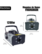 Maquina De Humo 1200w Inalámbrica Leds Rgb Seleccionabl...