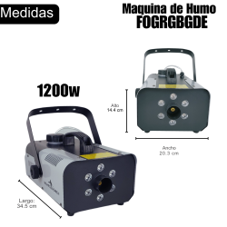Maquina De Humo 1200w Inalámbrica Leds Rgb Seleccionabl...