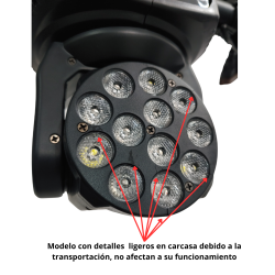 Luces Cabeza Movil Robotica 12 Led 5 W Wash Rgbw Disco ...