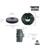 Tweeter Driver Agudos Titanium 44mm 1000w Line Array Ba...