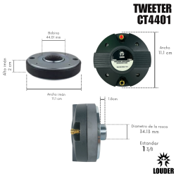 Tweeter Driver Agudos Titanium 44mm 1000w Line Array Ba...