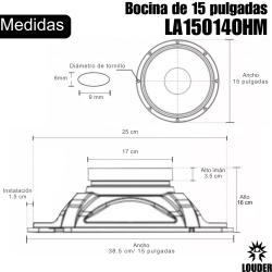 Bocina 15 Pulgadas Profesional Alta Potencia P Bafles 4...