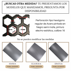 Rejilla bafle lamina perforada acero pintada 60x57cm Ca...