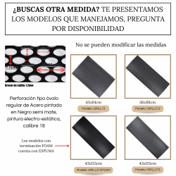 Rejilla Bafle Perforada Acero Pintada Con Espuma 43x113cm
