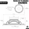 Q1520045 Bocina 15 Pulgadas Para Armar Bafles Sub/medio Profesional Louder