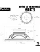Q182776 Bocina Profesional 18" 2000W RMS 8 ohms – Bobina 6" Imán 277 oz