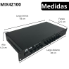 MIX4Z100 Amplificador Ambiental 4 Zonas 25W x Zona – Total 100W RMS  Ideal para restaurantes, cafés, tiendas de ropa y espacios