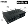 MIX6Z8 Amplificador Ambiental 6 Zonas Estéreo – 100W RMS Total  Optimiza tu sistema de audio en restaurantes, cafés, tiendas y o