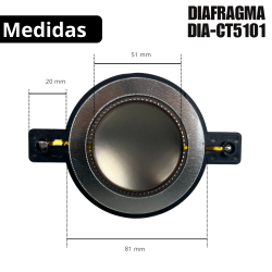 Diafragma Repuesto Para Driver 51mm Con Base