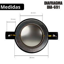 Diafragma De Repuesto Para Tweeter Driver 44mm Con Base...