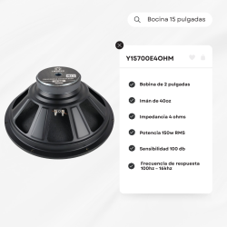 Bocina 15 Pulgadas Potente P Bafles Profesionales 4ohm ...