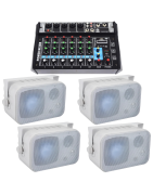 Kit Sonido Mezcladora Amplificada Bafles Ambientales Bocinas