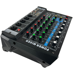 Mezcladora Amplificada 7 Canales Interfaz Grabar USB/BT