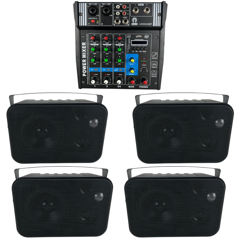 Amplificador Sonido Ambiental 4 Bafles Ambientales Boci...