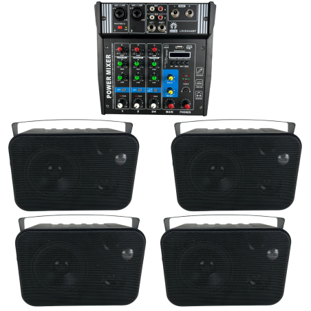 Amplificador Sonido Ambiental 4 Bafles Ambientales Boci...