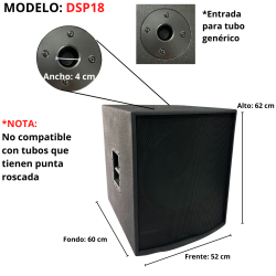 PLYBAJOSUB Subwoofer biamplificado con salida para pasivo, alta potencia, triplay