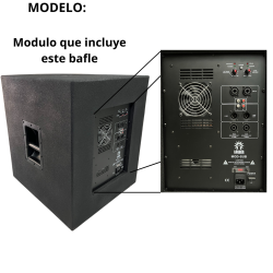 PLYBAJOSUB Subwoofer biamplificado con salida para pasivo, alta potencia, triplay