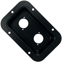 045-598 Tapa Metalica Con 2 Orificios Para Conectores Para Armar Bafles