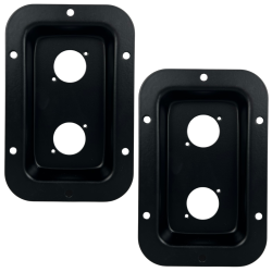 045-598 Tapa Metalica Con 2 Orificios Para Conectores Para Armar Bafles