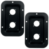 045-598 Tapa Metalica Con 2 Orificios Para Conectores Para Armar Bafles